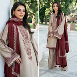 LZ0155-Baroque 3PC Lawn Embroidered Suit