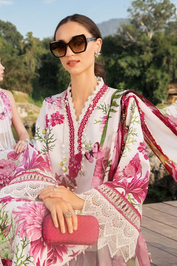LZ0204-Digital Lawn 3-Piece Print Set with Bana Dora Voile Dupatta