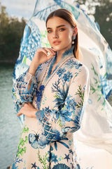 LZ0199-Digital Lawn 3-Piece Print Set with Bana Dora Voile Dupatta
