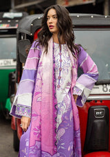 LZ0184-SUMMER 3PC Lawn Embroidered Shirt With Organza Embroidered Dupatta