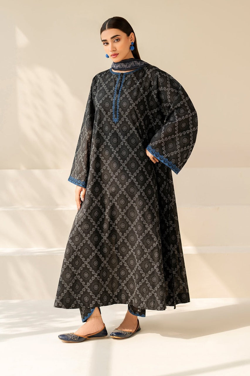 LZ0086 Digital Print Linen Allover 3 Piece Unstitched