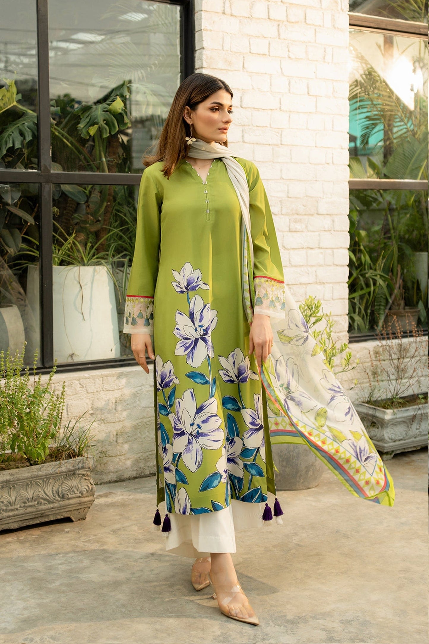 LZ0093Digital Print Linen Allover 3 Piece Unstitched