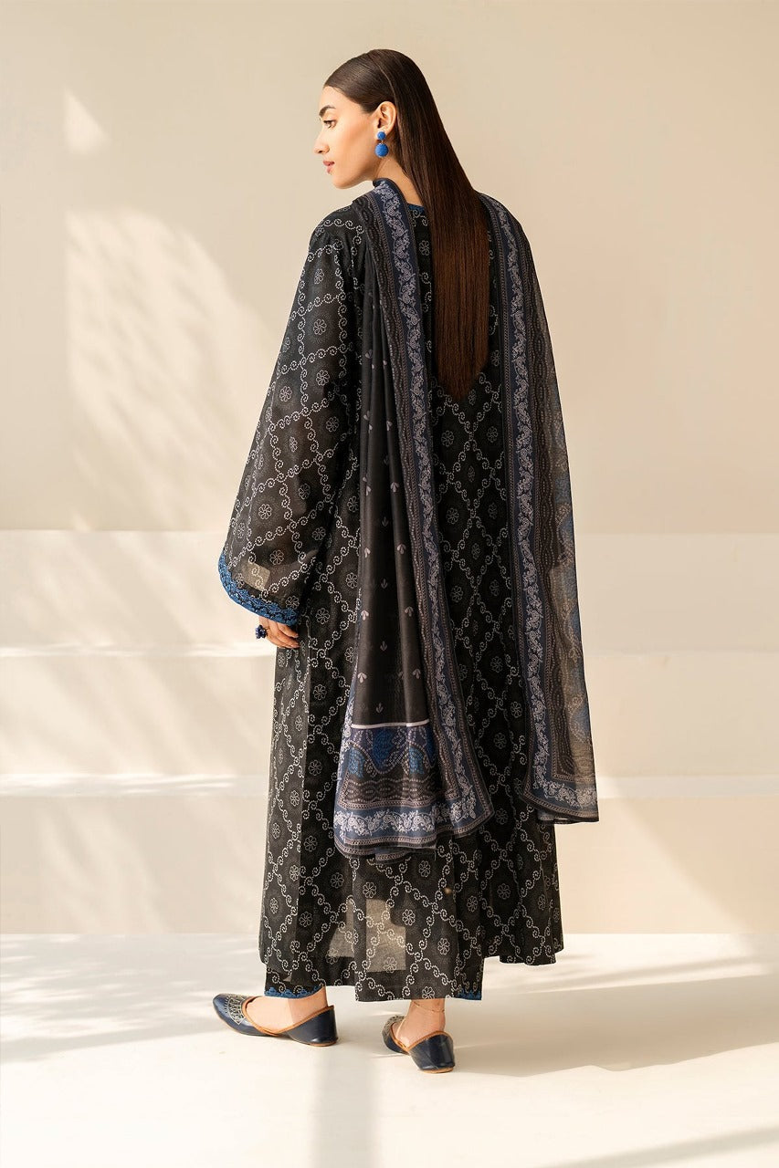 LZ0086 Digital Print Linen Allover 3 Piece Unstitched