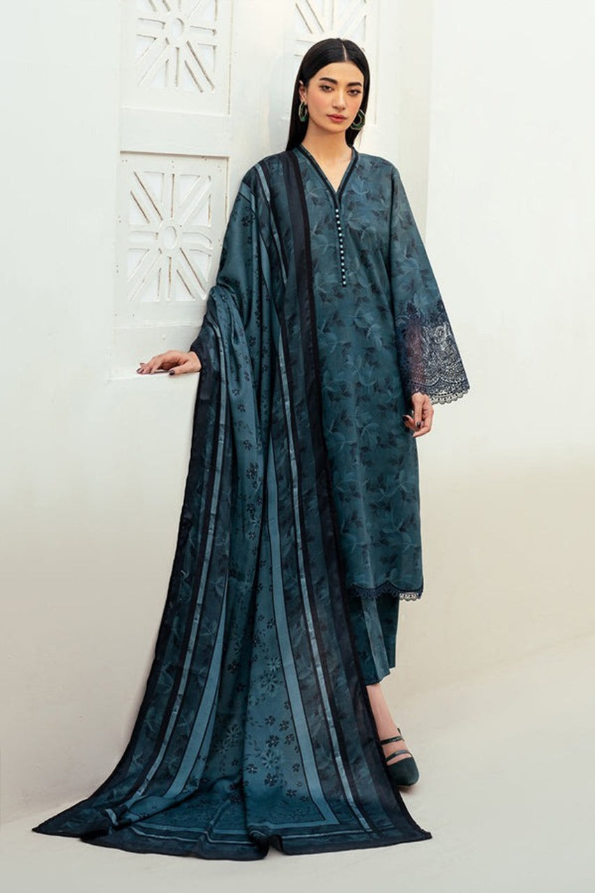 LZ0088 Digital Print Linen Allover 3 Piece Unstitched