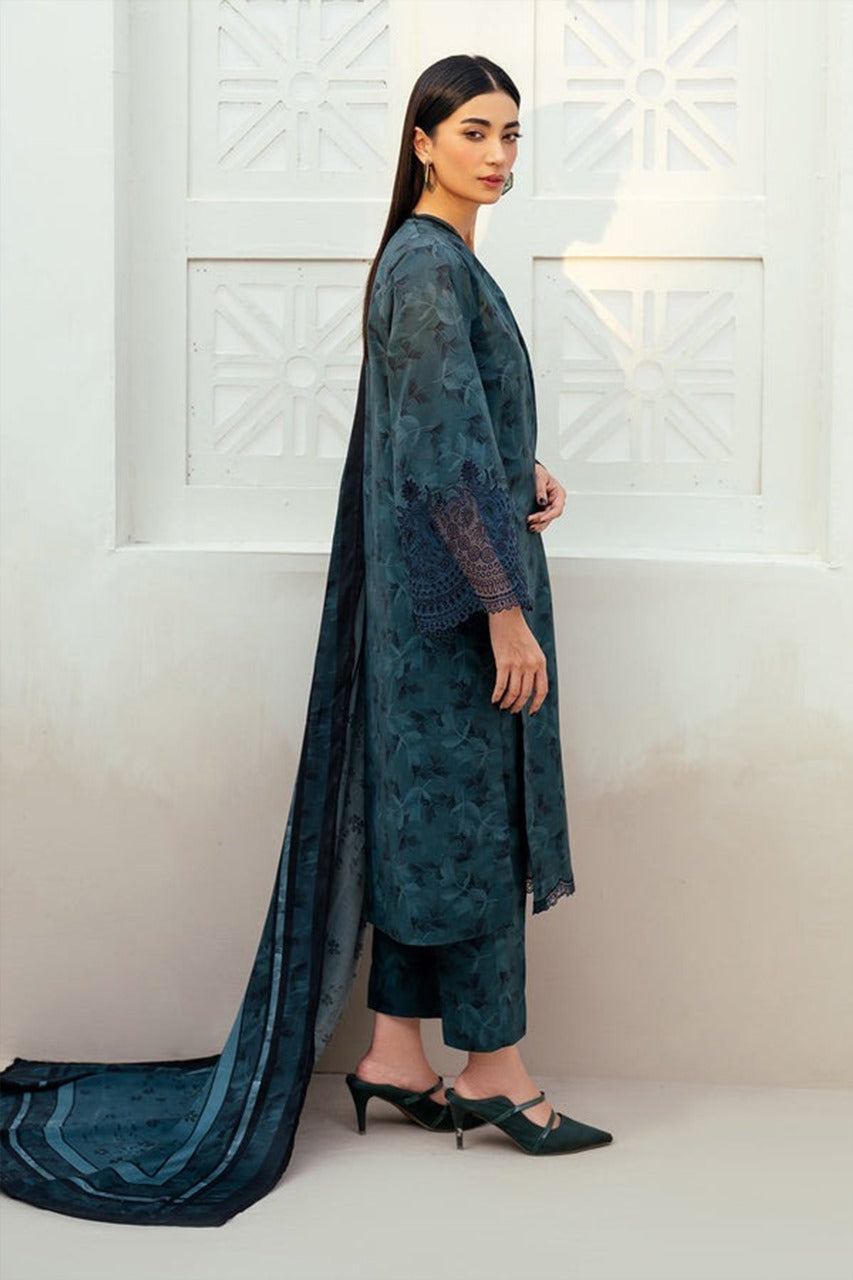 LZ0088 Digital Print Linen Allover 3 Piece Unstitched