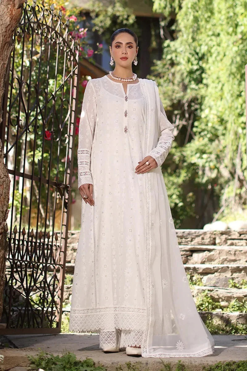 Bareeze Embroidered Summer 3 Piece lawn dress with embroidered chiffon dupatta LZ2001