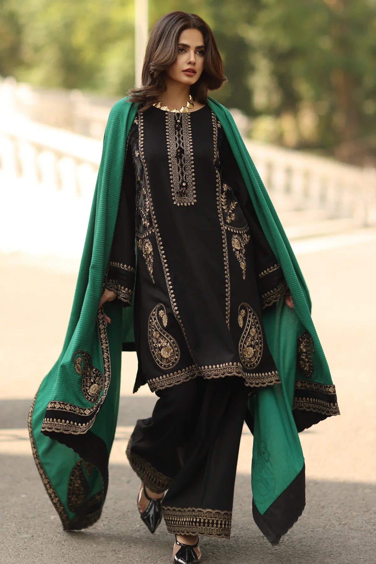 LZ1246 3-PC Unstitched Dhanak Embrioded CSW5-06