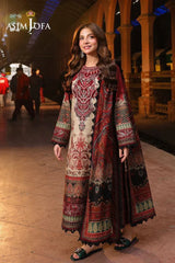 LZ1224- ASIM JOFA - Winter 3PC Karandi Digital Print Dress