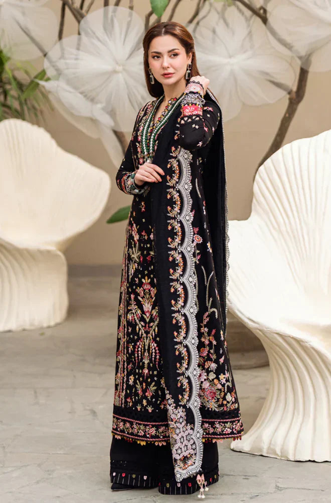 Qalamkar - 3PC Lawn Embroidered Shirt with Embroidered Slub Net Dupatta unstitch LZ1033