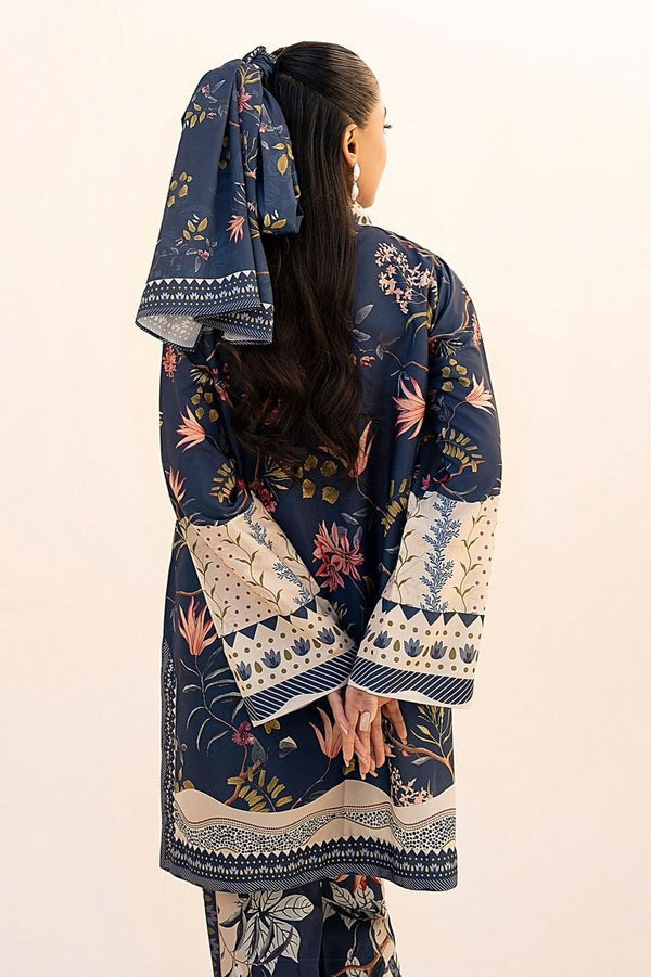 LZ0195-SUMMER 3PC Lawn Embroidered Shirt With Organza Embroidered Dupatta