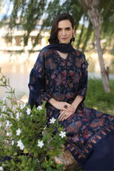 Bareeze Embroidered 3 Piece lawn dress with embroidered chiffon dupatta LZ2002
