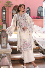 Bareeze Embroidered 3 Piece lawn dress with embroidered chiffon dupatta LZ2006
