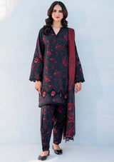 LZ0189-SUMMER 3PC Lawn Embroidered Shirt With Organza Embroidered Dupatta