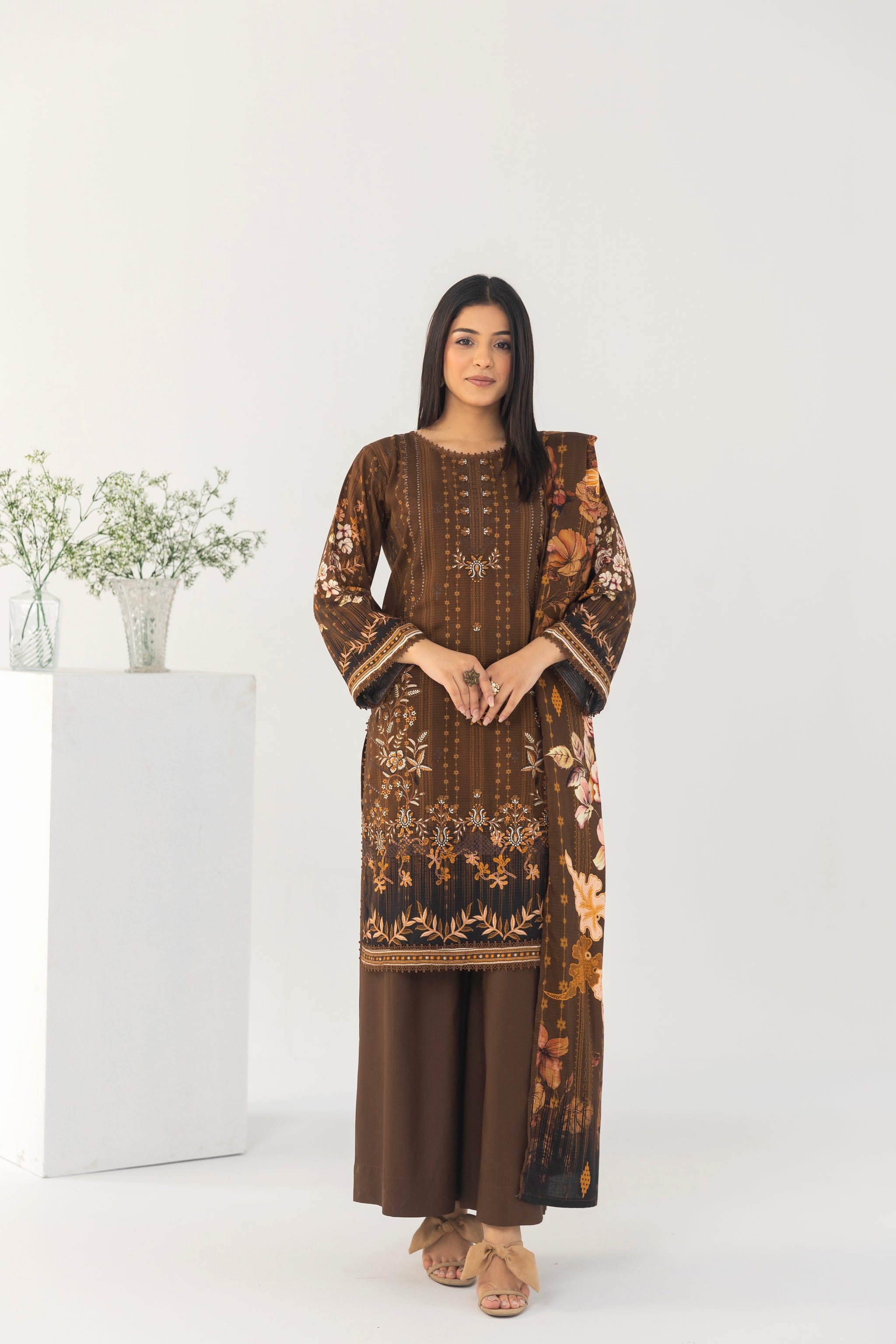 LZ005 Staple Bana Dora Emb Collection | 3-PCS | Unstitched