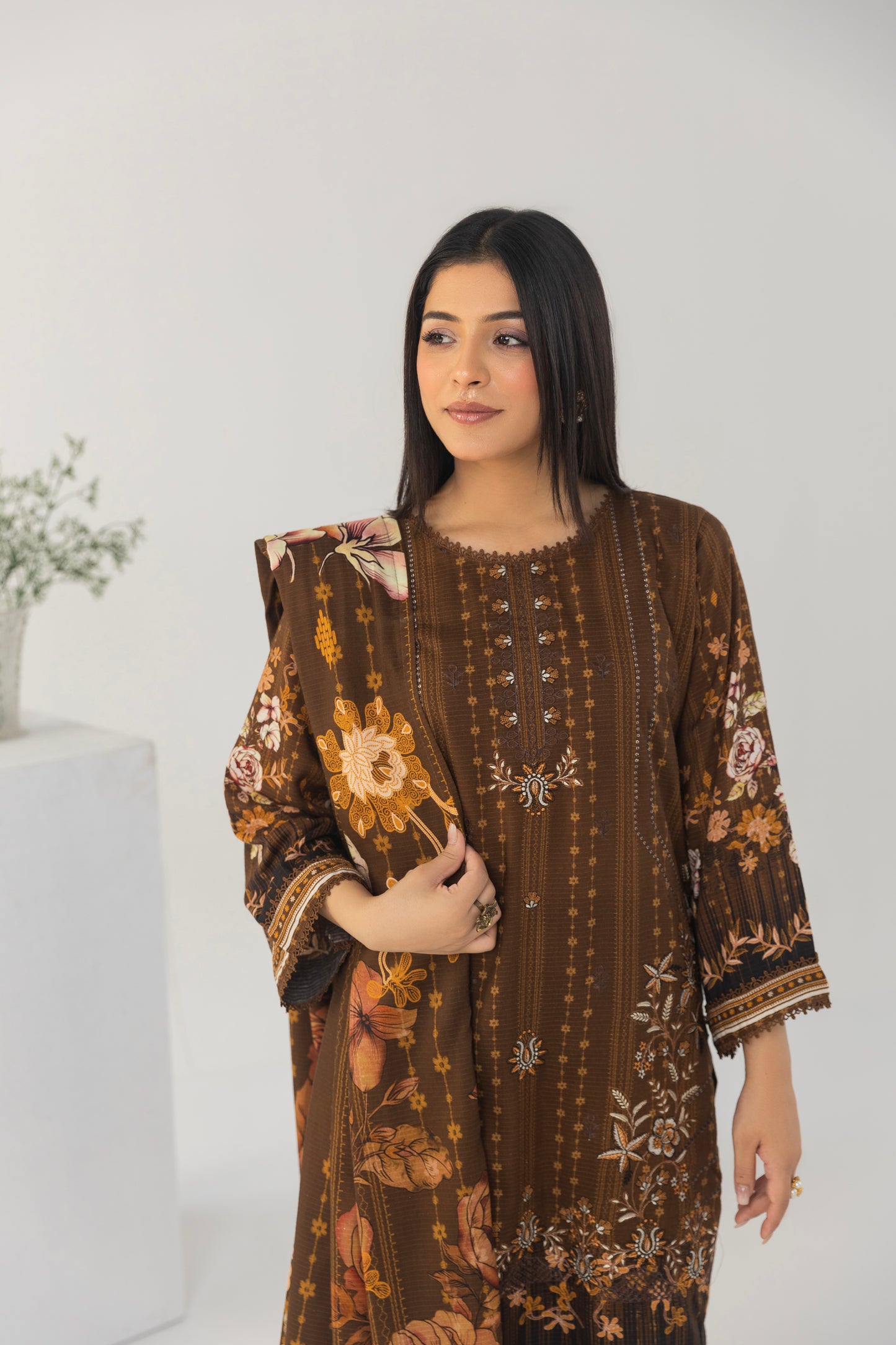 LZ005 Staple Bana Dora Emb Collection | 3-PCS | Unstitched