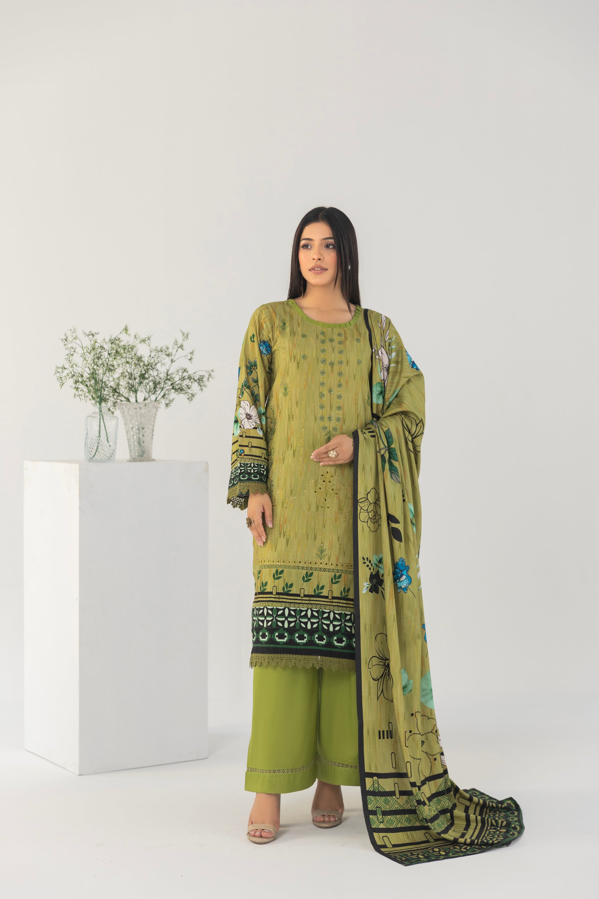 LZ006 Staple Bana Dora Emb Collection | 3-PCS | Unstitched