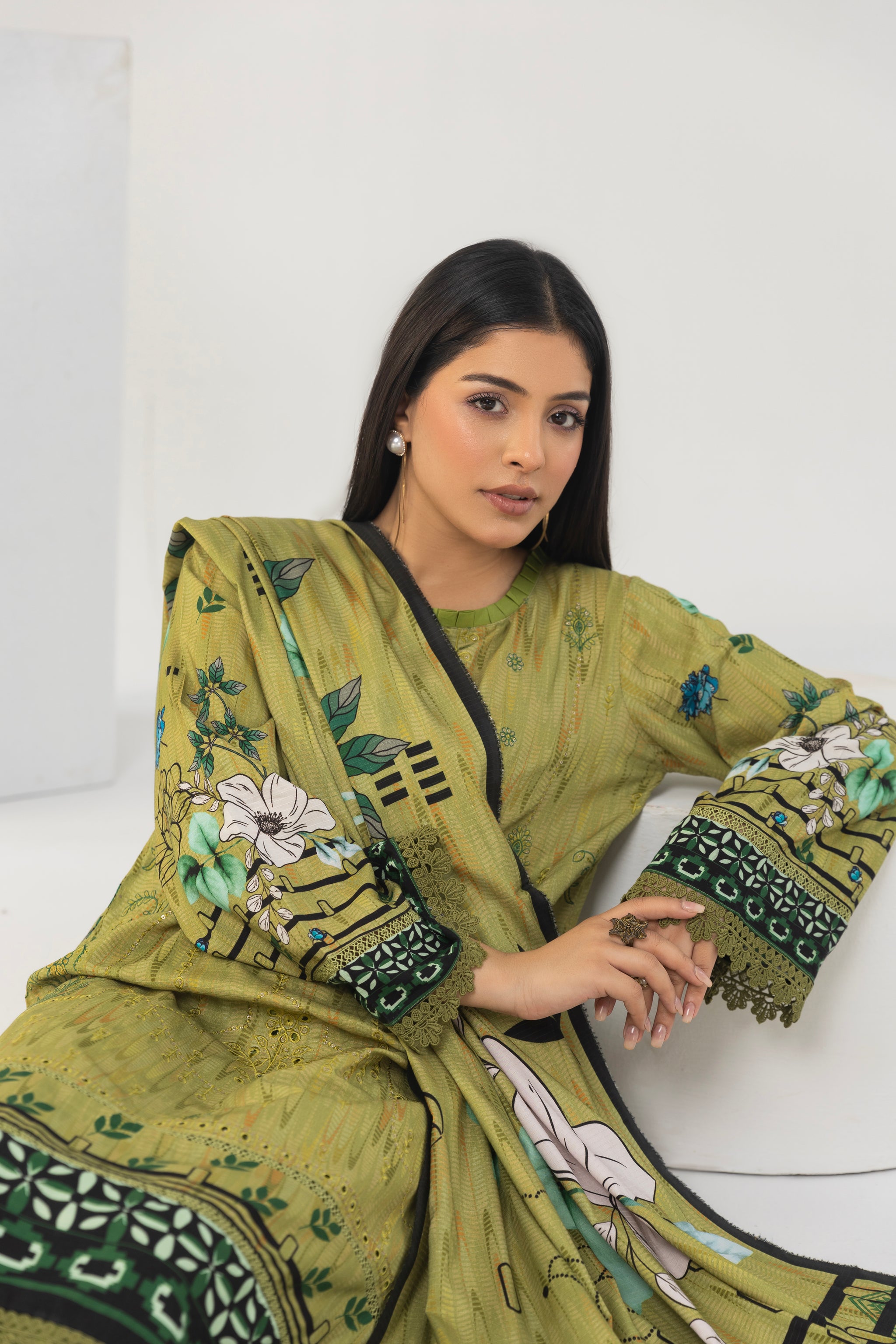 LZ006 Staple Bana Dora Emb Collection | 3-PCS | Unstitched