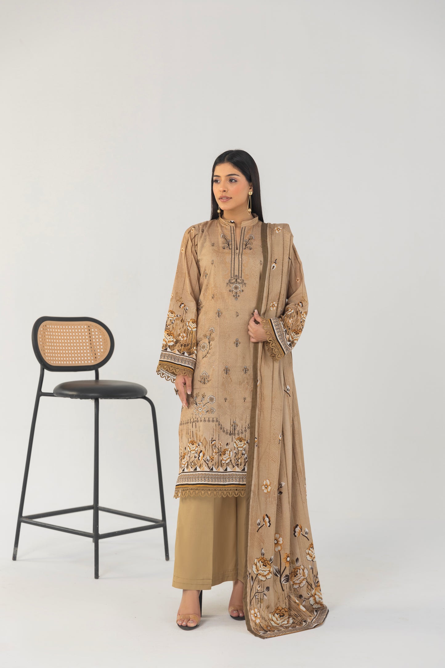 LZ009 Staple Bana Dora Emb Collection | 3-PCS | Unstitched