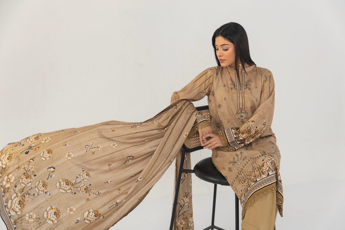 LZ009 Staple Bana Dora Emb Collection | 3-PCS | Unstitched