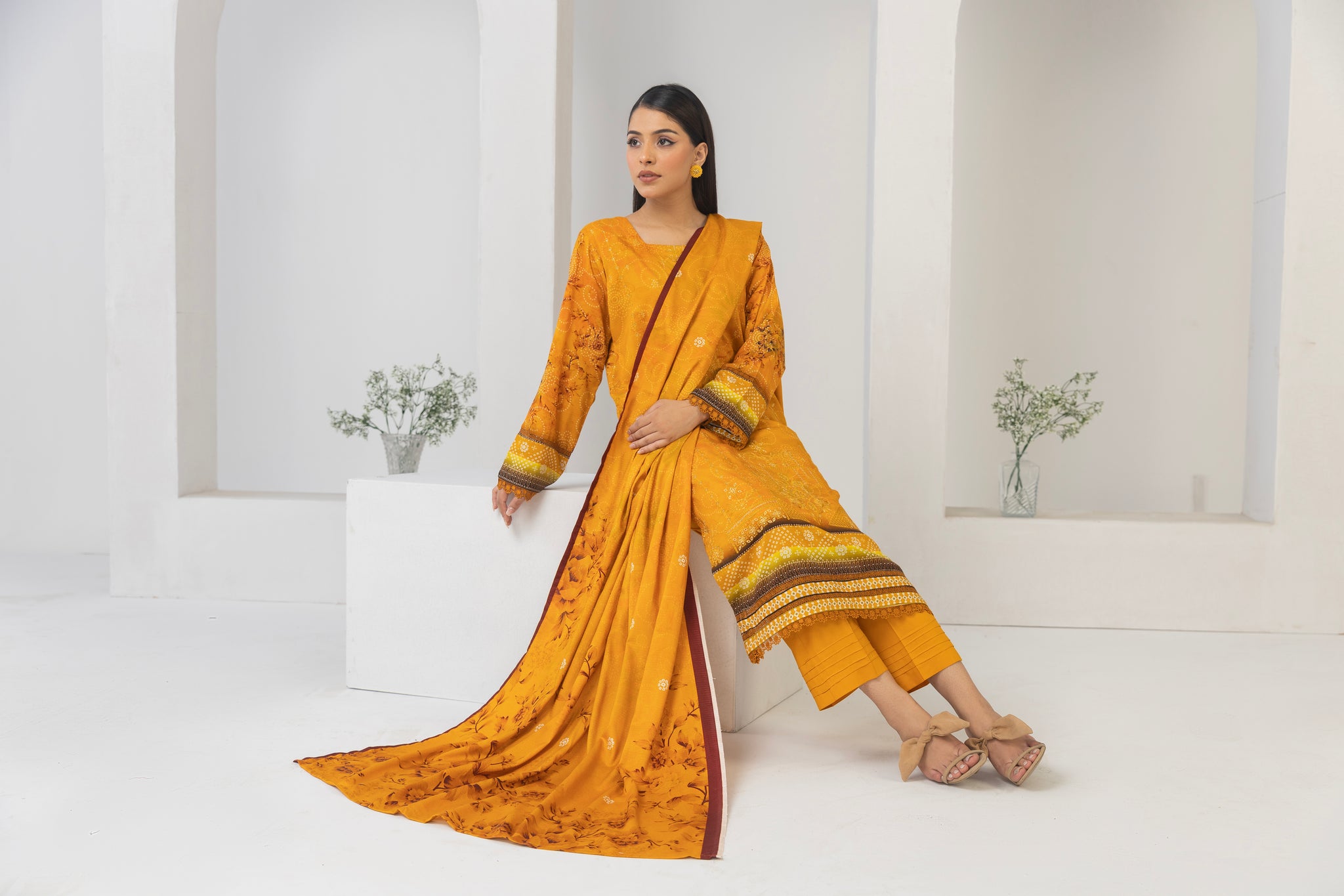 LZ0011 Staple Bana Dora Emb Collection | 3-PCS | Unstitched