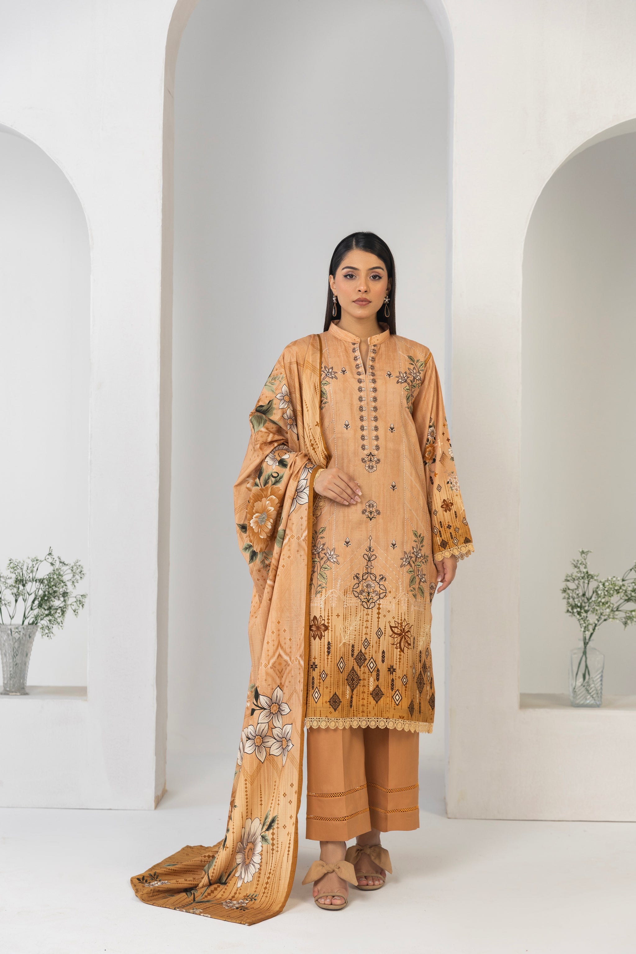 LZ0012 Staple Bana Dora Emb Collection | 3-PCS | Unstitched