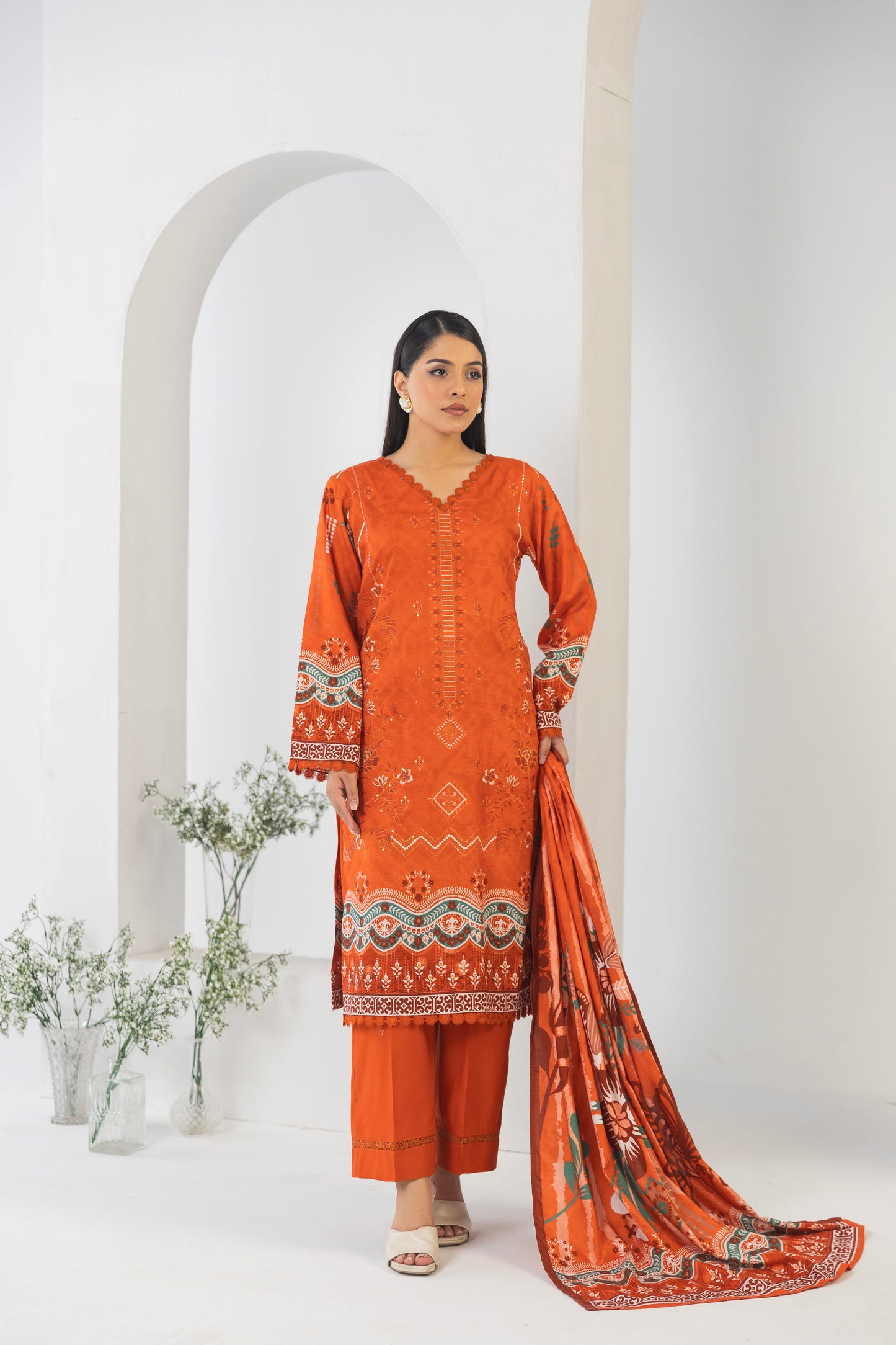 LZ0013 Staple Bana Dora Emb Collection | 3-PCS | Unstitched