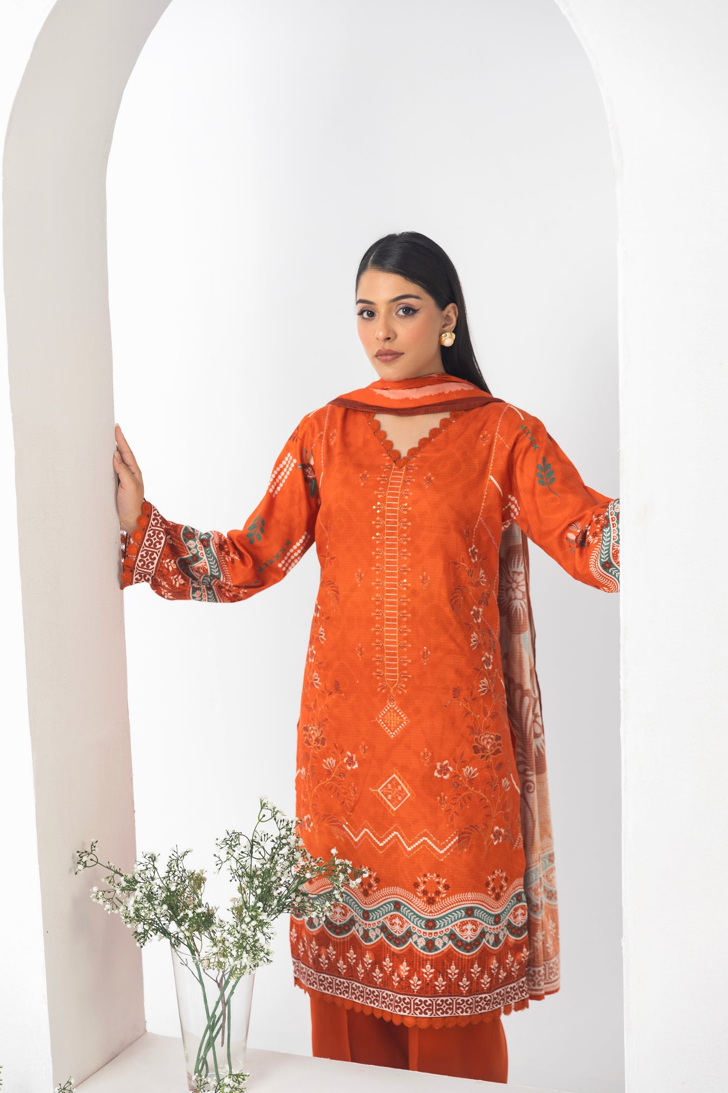 LZ0013 Staple Bana Dora Emb Collection | 3-PCS | Unstitched