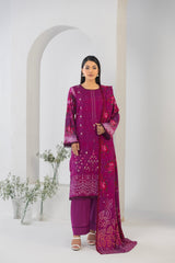 LZ0014 Staple Bana Dora Emb Collection | 3-PCS | Unstitched