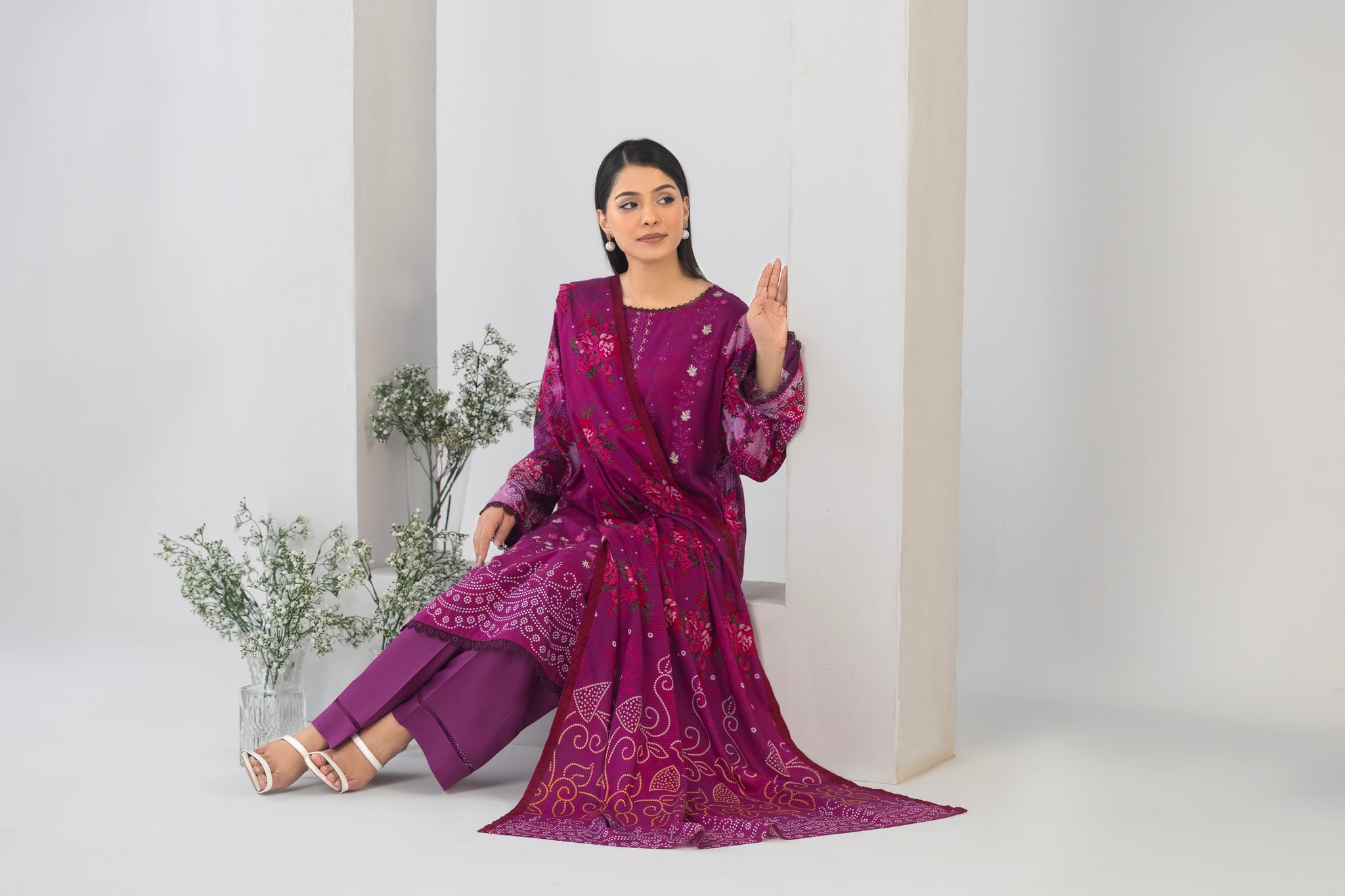 LZ0014 Staple Bana Dora Emb Collection | 3-PCS | Unstitched