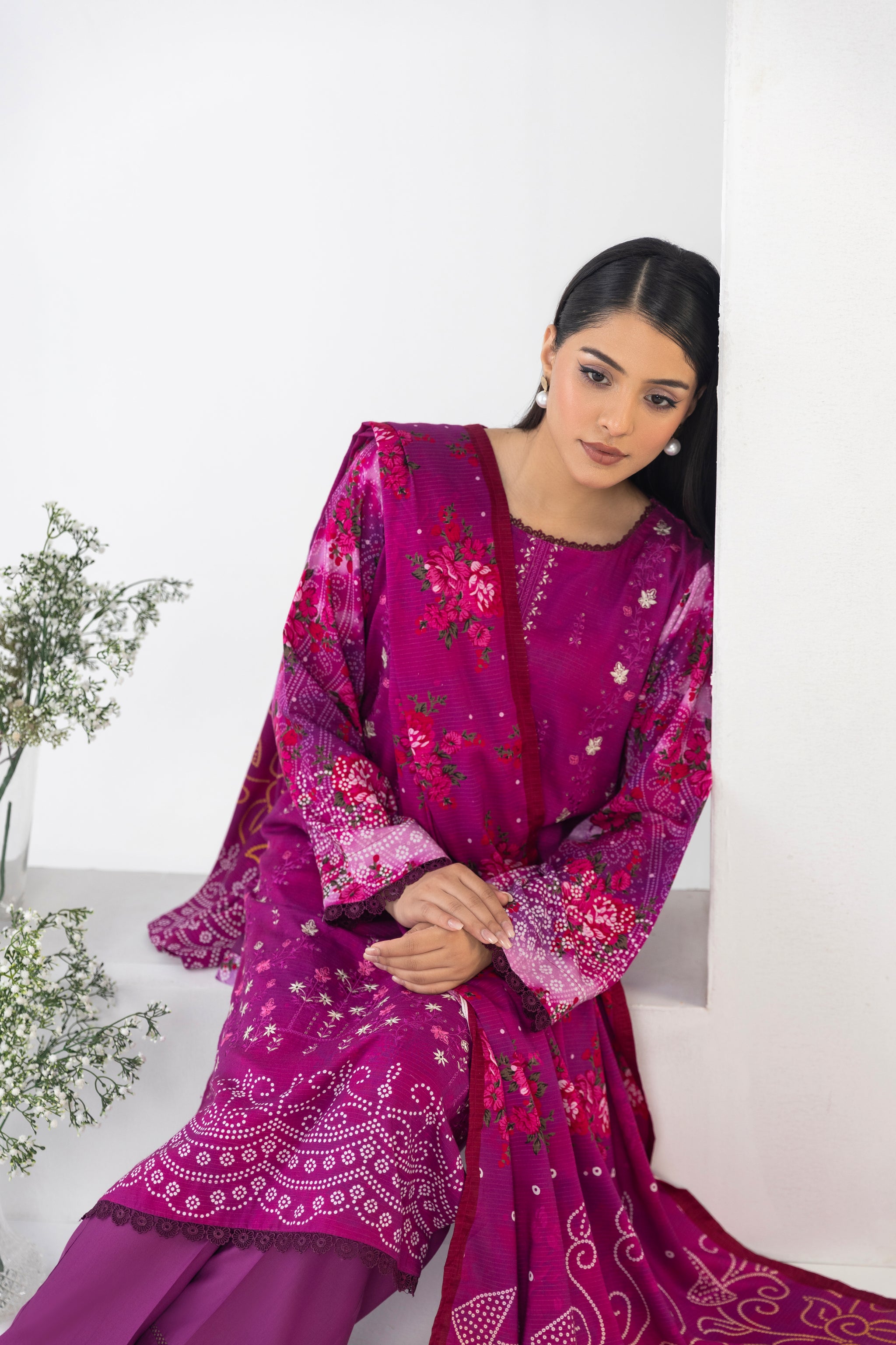 LZ0014 Staple Bana Dora Emb Collection | 3-PCS | Unstitched