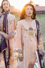 MUSHQ 3PC EMBROIDERED LAWN SUIT WITH PRINTED SILK DUPATTA UNSTITCH LZ2008
