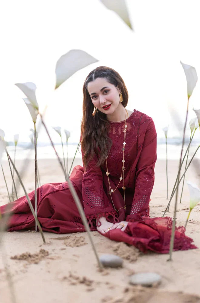 Qalamkaar 3PC Unstitched Lawn Embroidered Chicken Kari unstitch LZ1049