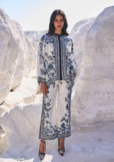 LZ0194-SUMMER 3PC Lawn Embroidered Shirt With Organza Embroidered Dupatta