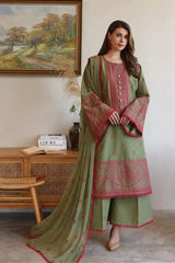 LZ0156-Summer Bareeze 3 Piece Embroidered Lawn Suit