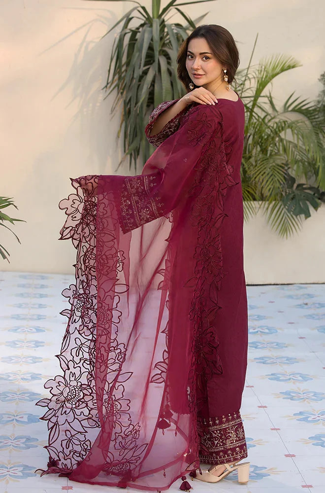 Allys 3PC Lawn Embroidered Suit unstitch LZ1050