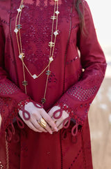 Qalamkaar 3PC Unstitched Lawn Embroidered Chicken Kari unstitch LZ1049
