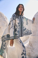 LZ0194-SUMMER 3PC Lawn Embroidered Shirt With Organza Embroidered Dupatta