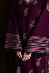 LZ1236 Winter BATIK-3PC DHANAK EMBROIDERED SHIRT WITH DHANAK EMBROIDERED SHAWL AND TROUSER-BIC- Regular price 5899