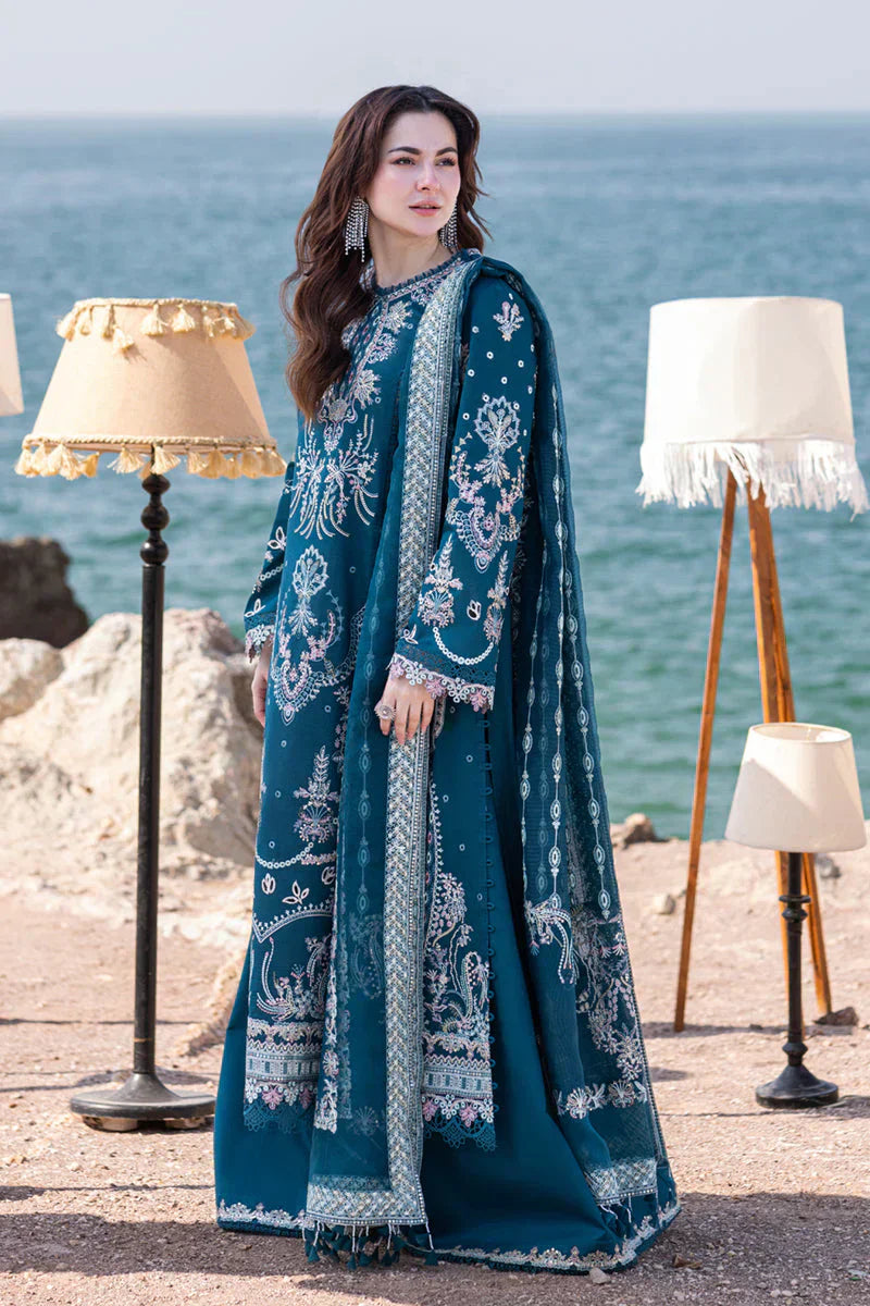 Qalamkar 3 Piece Chickenkari Embroidered Lawn Suit LZ1035