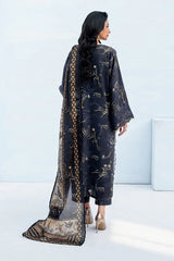 LZ0190-SUMMER 3PC Lawn Embroidered Shirt With Organza Embroidered Dupatta