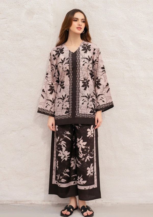 LZ0197-Digital Lawn 3-Piece Set – Bana Dora Prints with Voile Dupatta