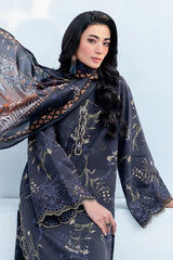LZ0190-SUMMER 3PC Lawn Embroidered Shirt With Organza Embroidered Dupatta