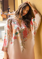 LZ0186-SUMMER 3PC Lawn Embroidered Shirt With Organza Embroidered Dupatta