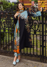 LZ0179-SUMMER 3PC Lawn Embroidered Shirt With Organza Embroidered Dupatta