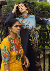 LZ0179-SUMMER 3PC Lawn Embroidered Shirt With Organza Embroidered Dupatta