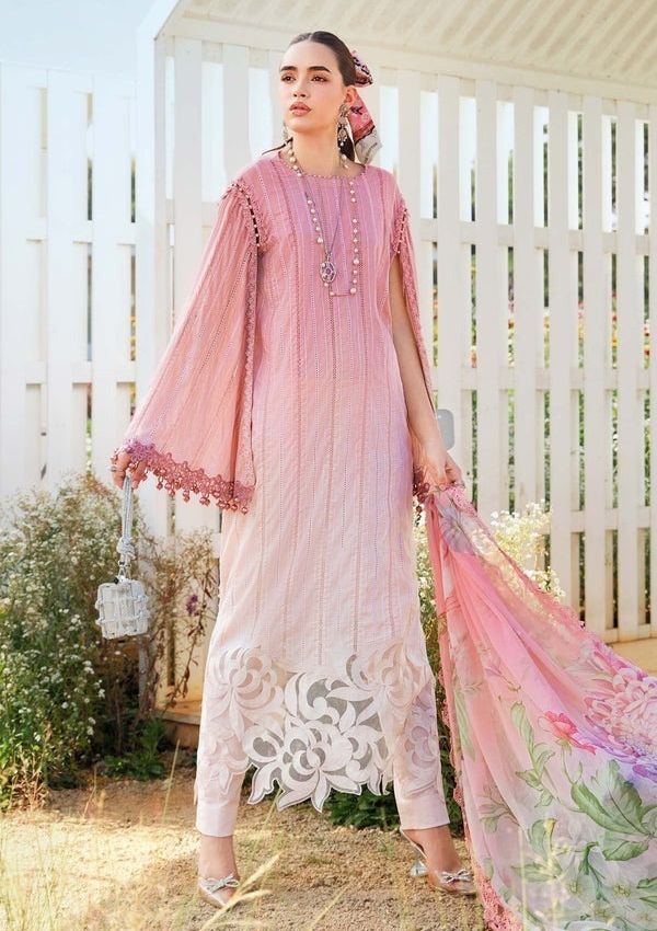 LZ0202-Digital Lawn 3-Piece Print Set with Bana Dora Voile Dupatta