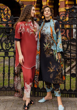 LZ0179-SUMMER 3PC Lawn Embroidered Shirt With Organza Embroidered Dupatta