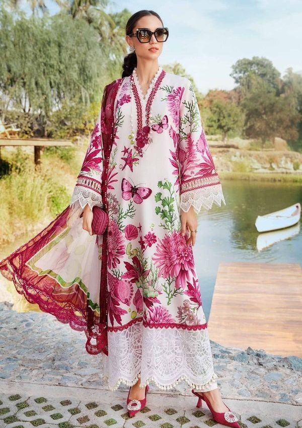 LZ0204-Digital Lawn 3-Piece Print Set with Bana Dora Voile Dupatta