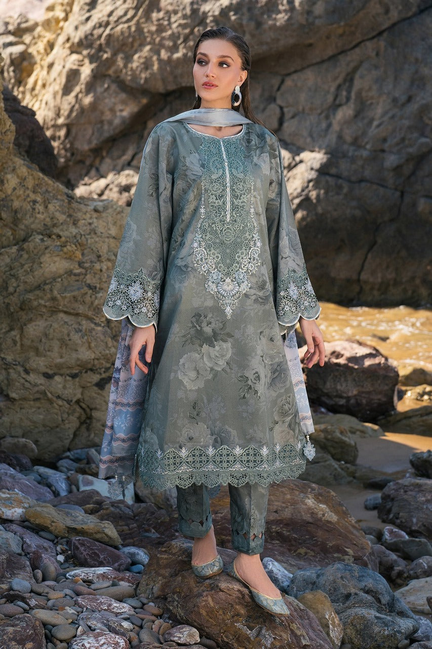 LZ0085 Digital Print Dhanak 3 Piece Unstitched