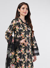 LZ0178-SUMMER 3PC Lawn Embroidered Shirt With Organza Embroidered Dupatta